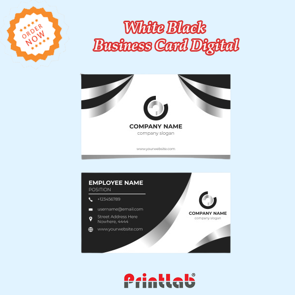 white black business card printing