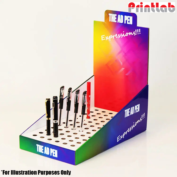 Ballpoint Pen Merchandising Counter Cardboard Display Box Digital counter display printing