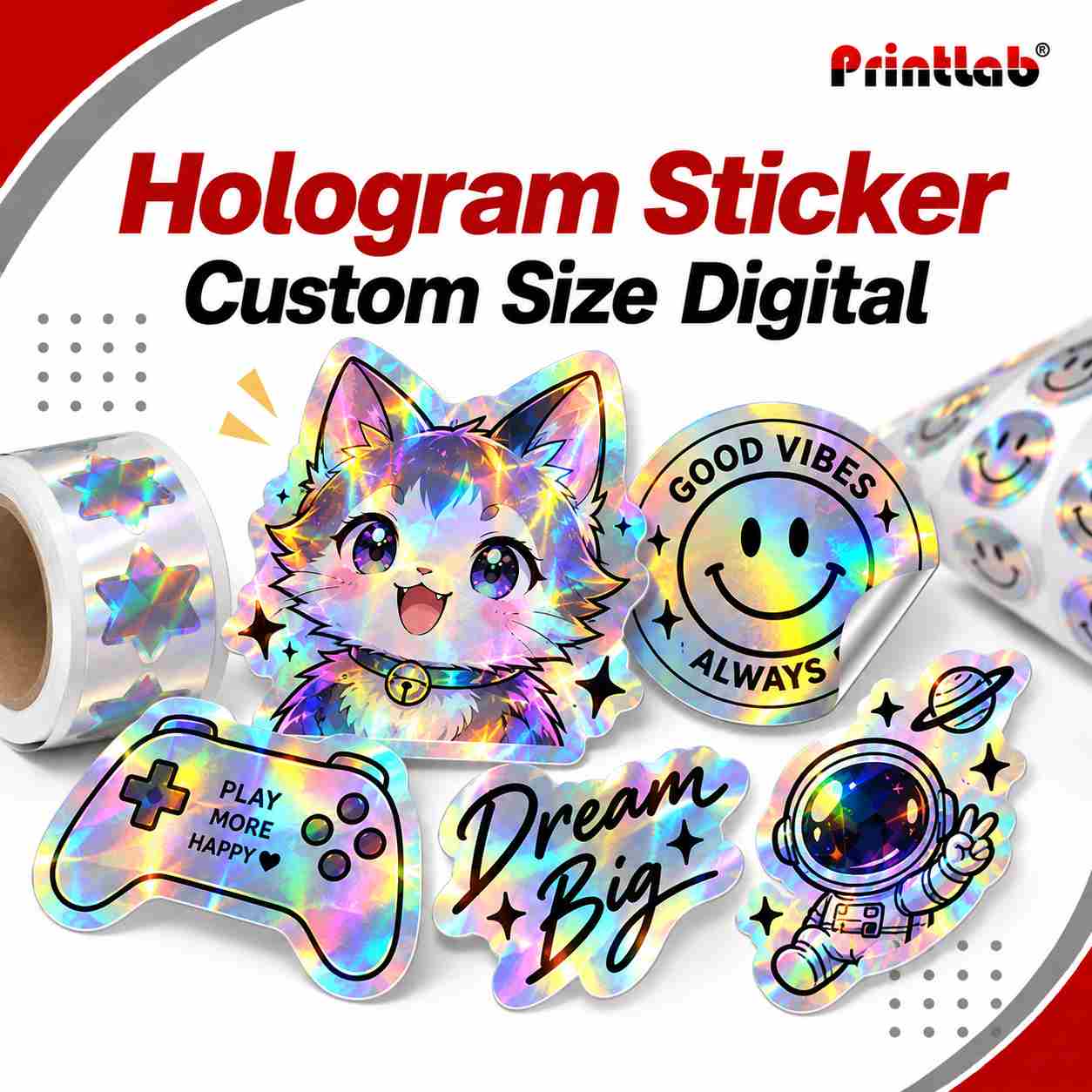 Hologram Sticker Custom Size Digital