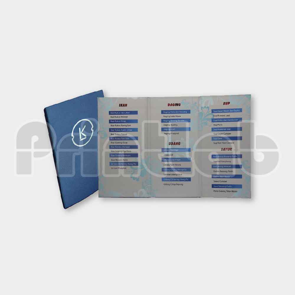 Folded Hardcover Food Menu Digital hardcover menu printing