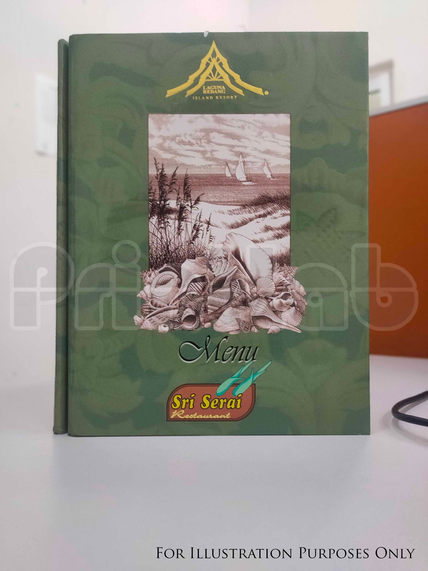 Hard Cover Food Menu With PVC Holder Digital hardcover menu printing