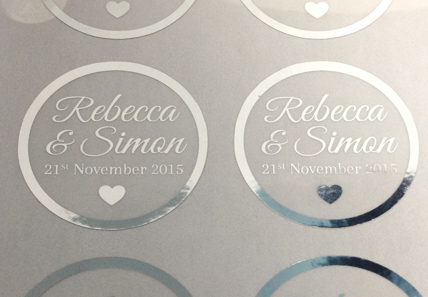 Express Transparent Silver Sticker Label Custom Size Digital 4