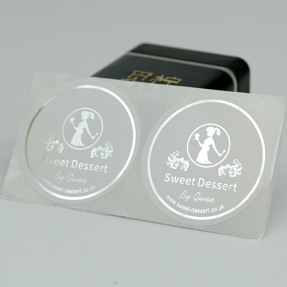 Express Transparent Silver Sticker Label Custom Size Digital 3
