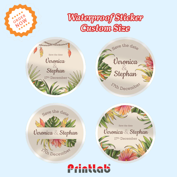 Waterproof Sticker Custom Size Digital Quality 10 Color Print