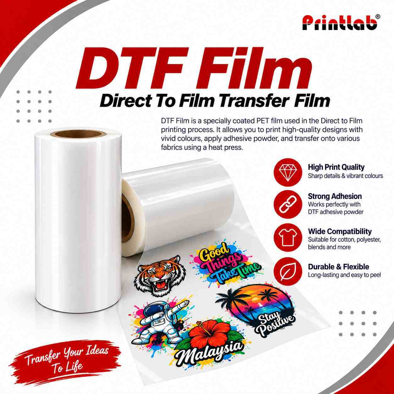 T-Shirt Sticker DTF Custom Size Digital