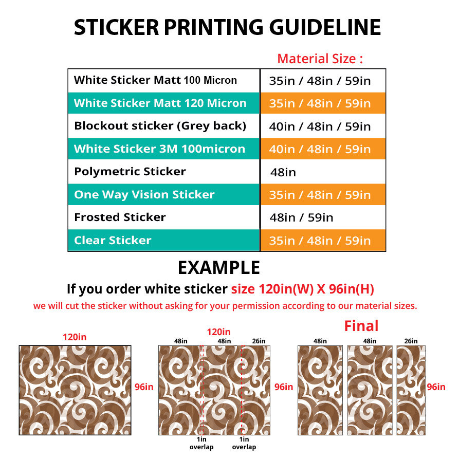 Window Sticker Custom Size Digital