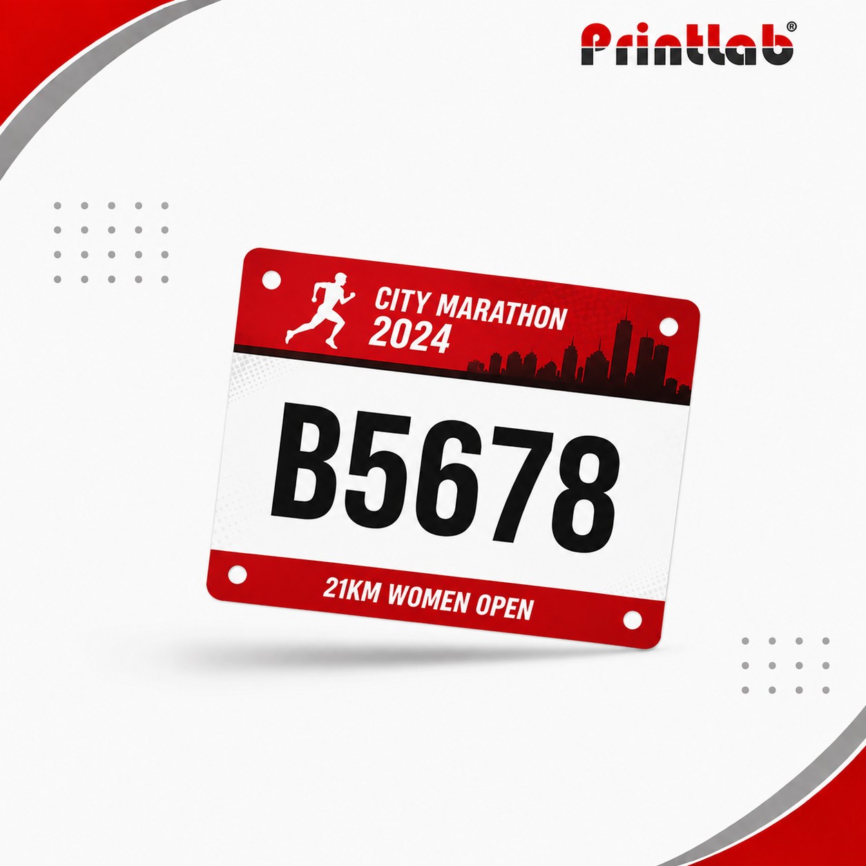 Marathon Number Tag Custom Size Digital