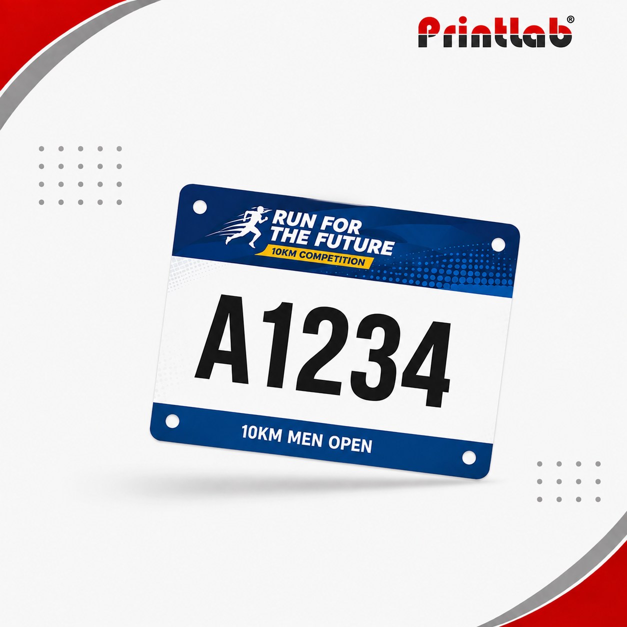 Marathon Number Tag Custom Size Digital
