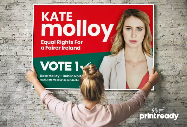Campaign posters on display