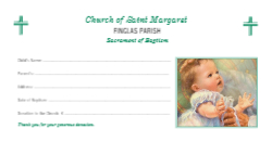 St Margarets Baptism Envelope Front
