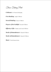 Catholic Funeral Mass Booklet 20pp