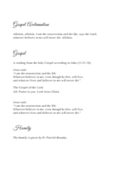 Catholic Funeral Mass Booklet 20pp