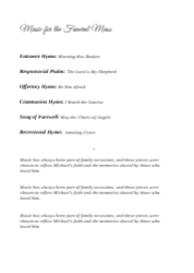 Catholic Funeral Mass Booklet 20pp