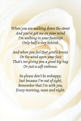 Memorial Wallet Card - 1 - Cream Rose - Portrait