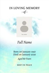 Memorial Wallet Card - 4 - Sunset Field - Portrait