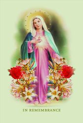 Memorial Wallet Card - 5 - Mary and Flowers - Portrait