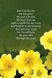 Memorial Wallet Card - 6 - Clouds and Primroses - Portrait
