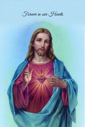 Memorial Wallet Card - 8 - Sky and Sacred Heart - Portrait