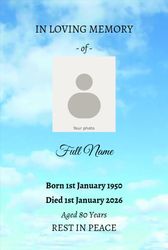 Memorial Wallet Card - 9 - Clouds and Resurrection - Portrait