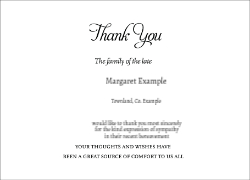Acknowledgement Card - 2 - Yellow Flowers - Landscape