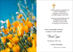 Acknowledgement Card - 4 - Poppies - Landscape