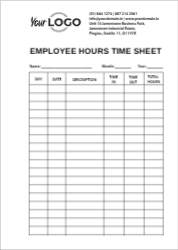 EMPLOYEE HOURS TIME SHEET A5