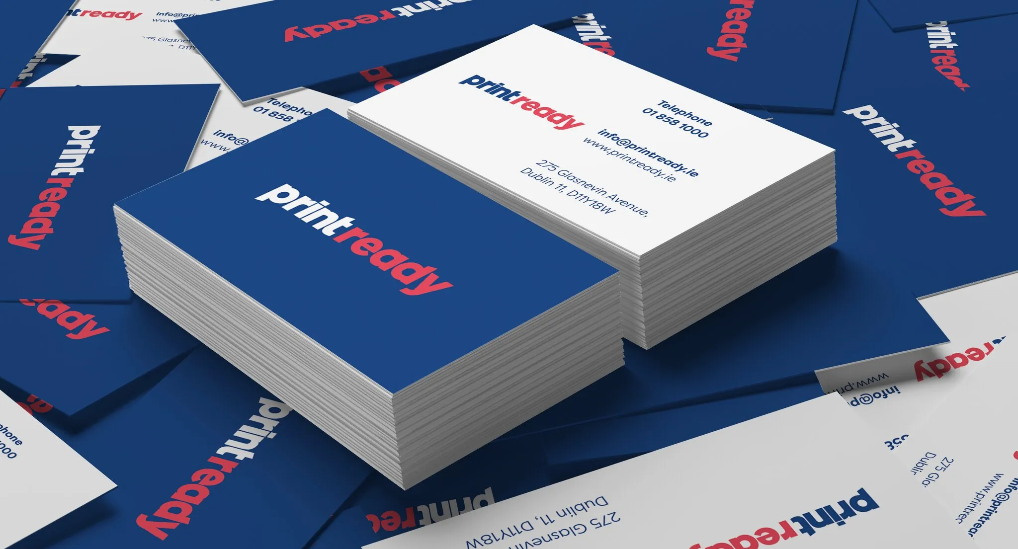 Stack of Print Ready business cards