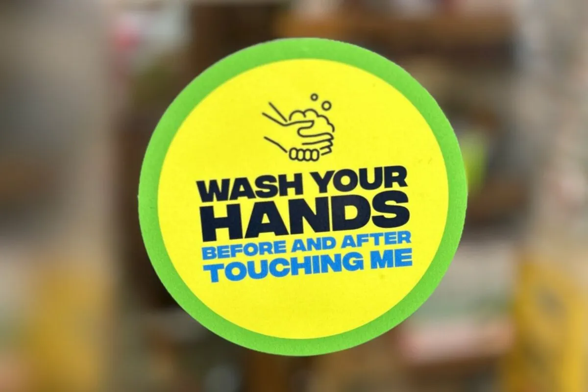 Wash your hands window sticker for An Garda Siochana