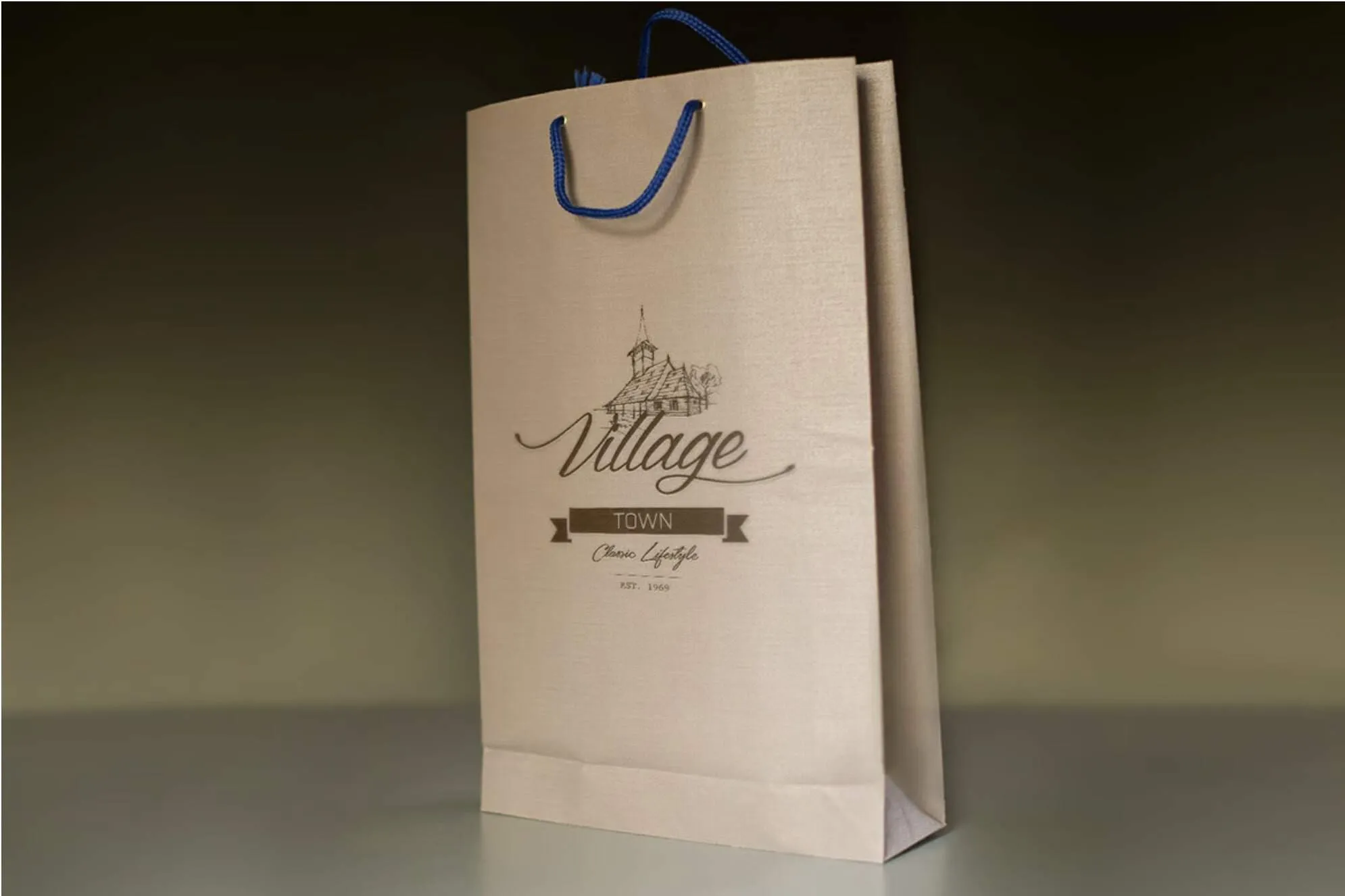 Printed kraft bag with brand logo