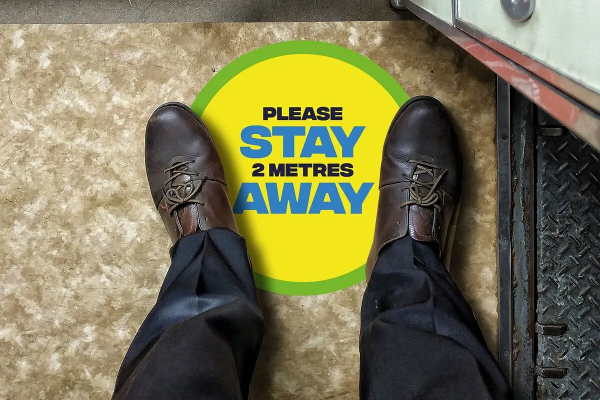 Please stay 2 metres away floor sticker