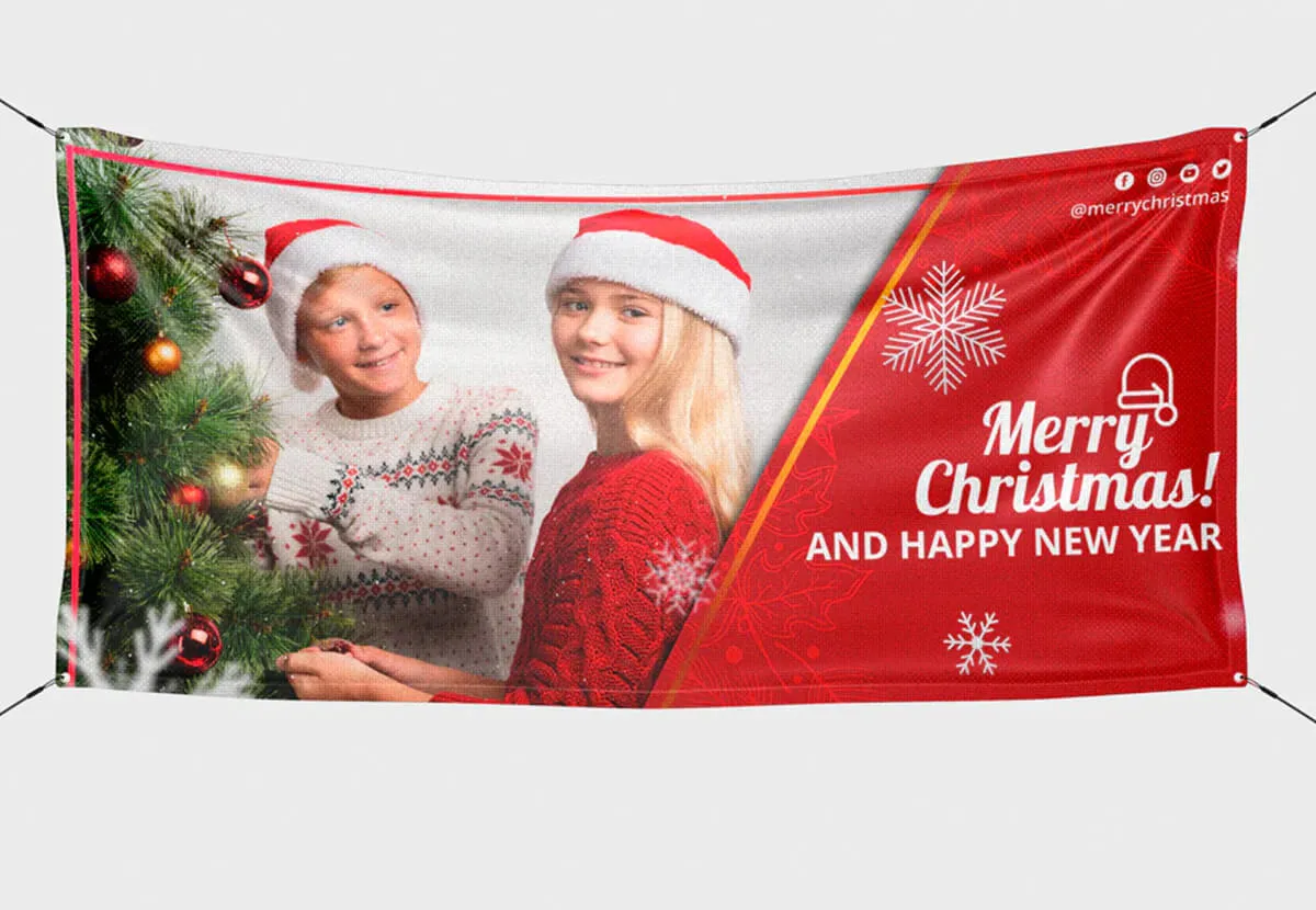Printed Merry Christmas banner by Print Ready Dublin