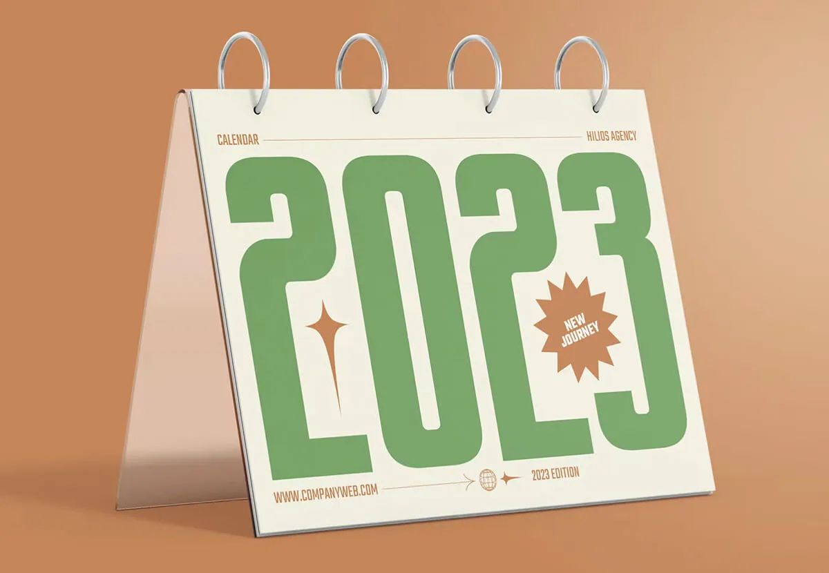 Printed 2023 desk calendar