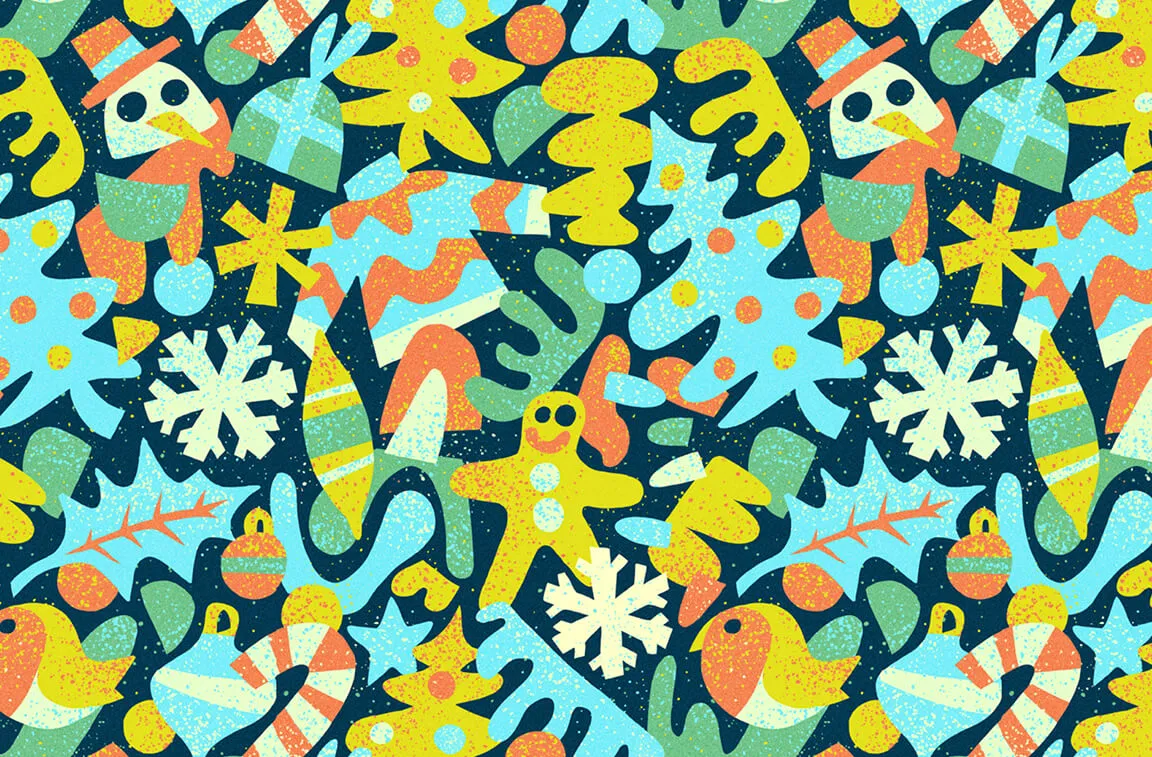 Colourful Christmas pattern design