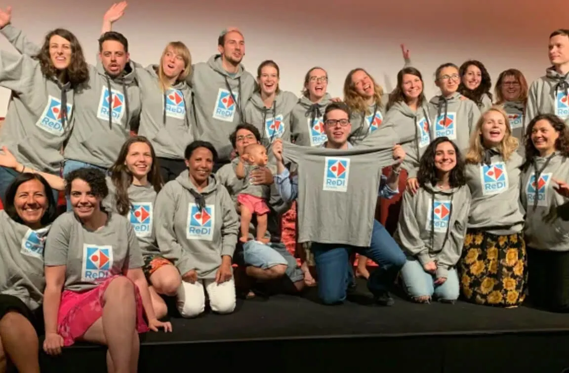 Print Ready team in branded hoodies - corporate gifts