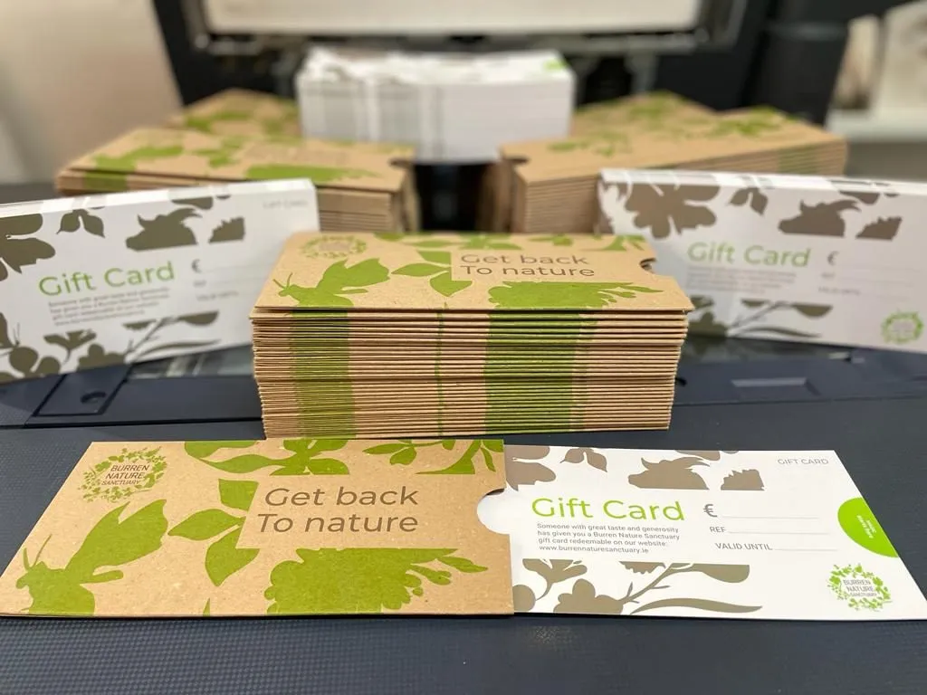 Kraft gift card pouches with matching gift cards - Print Ready