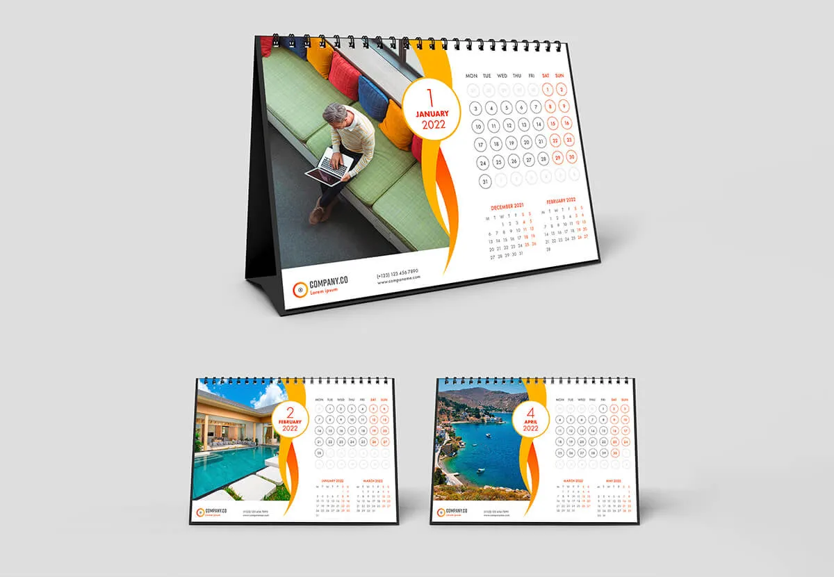 Custom printed desk calendars