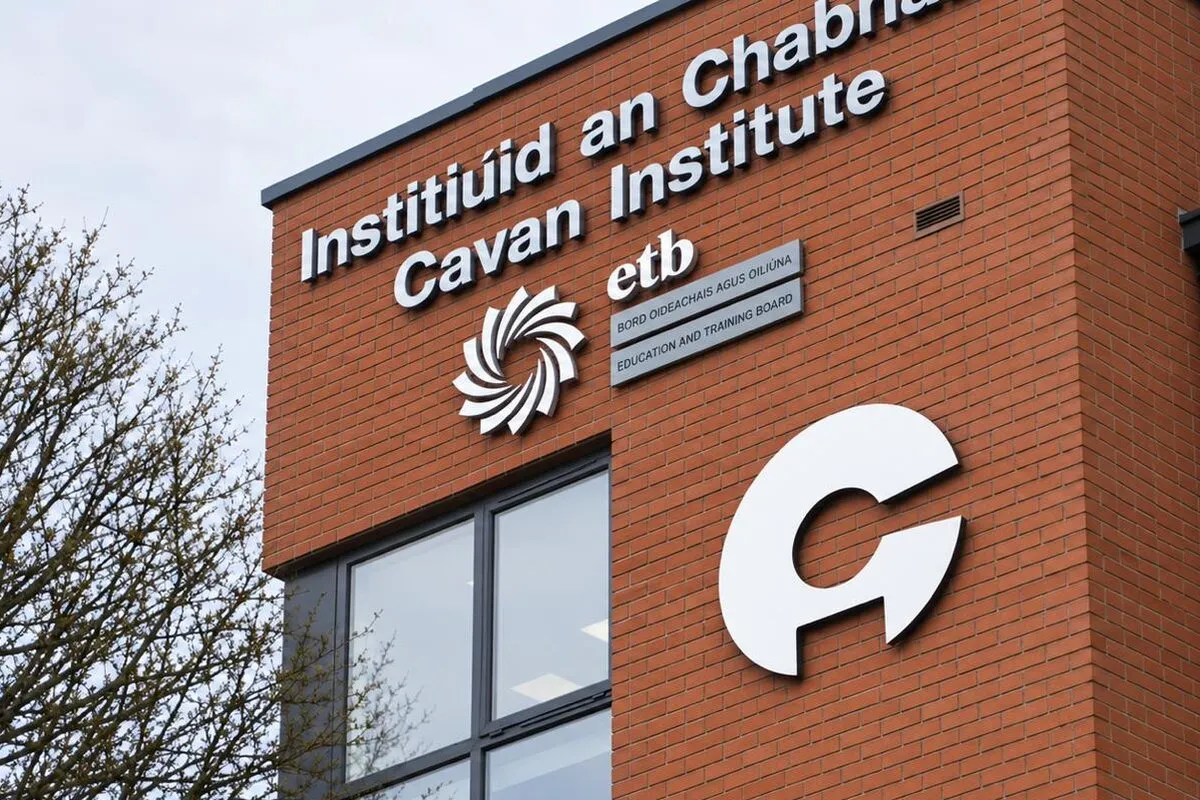 Cavan Institute building with new Institiuid an Chabhain Cavan Institute and ETB signage