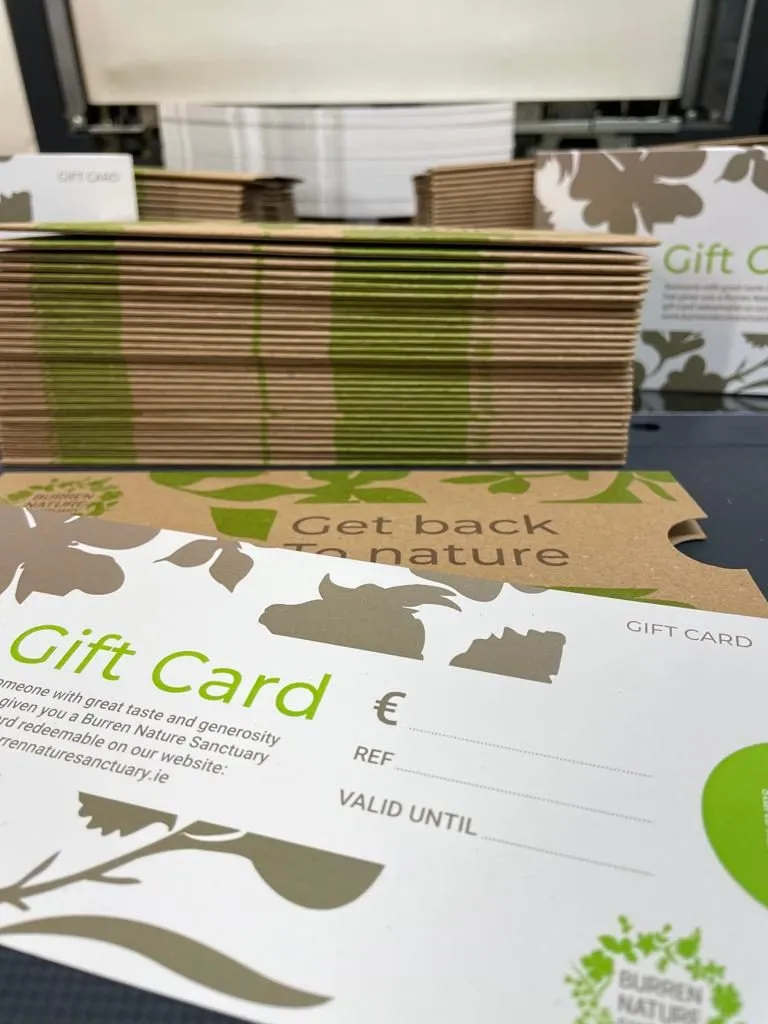 Gift card and kraft pouch with a leaf design - Print Ready