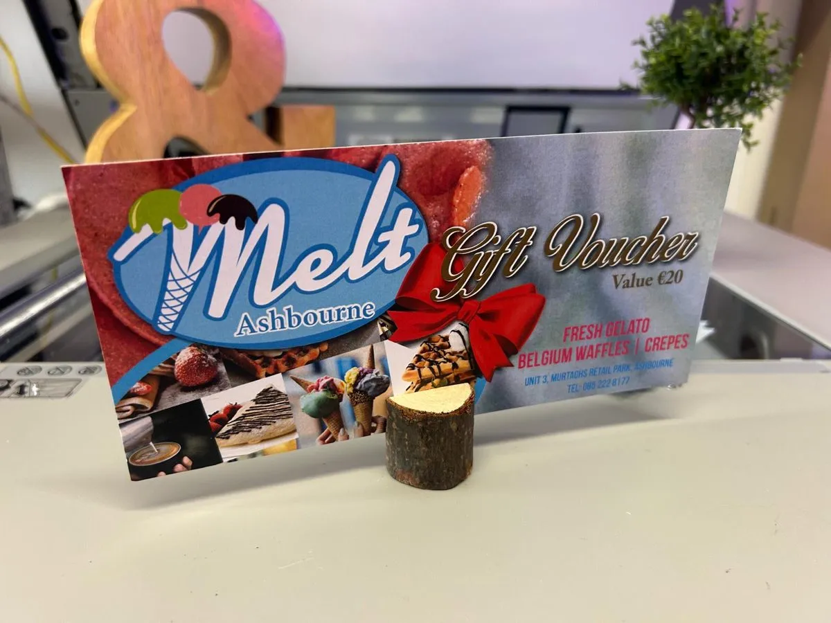 Gift vouchers for Melt Gelato with a bow - Print Ready