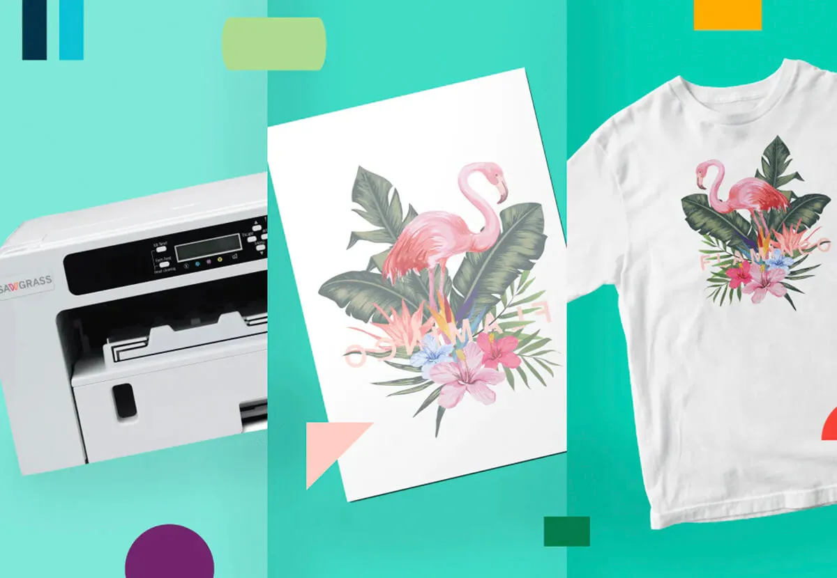 Direct-to-garment digital print on a flamingo t-shirt