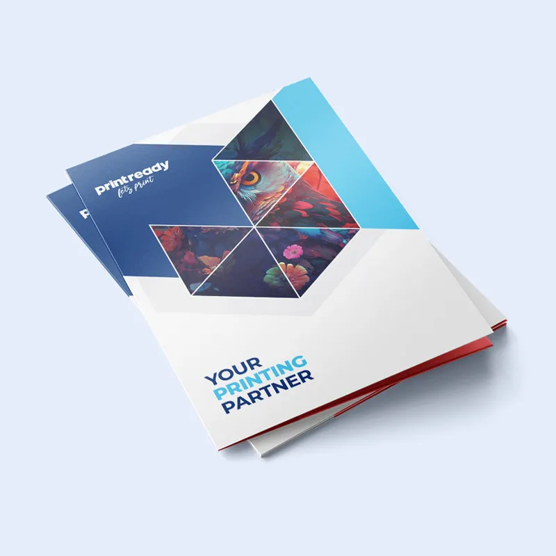 Stack of printed Print Ready presentation folders