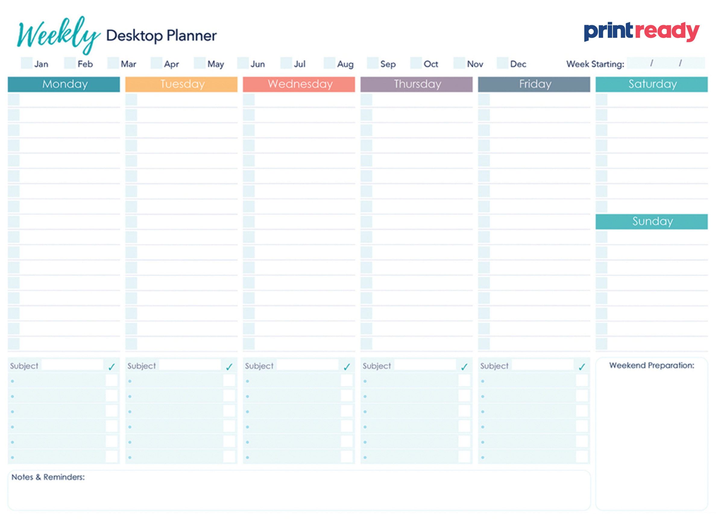Print Ready branded desk pad calendar