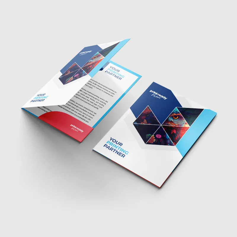 Presentation folder with business card pocket and printed inserts