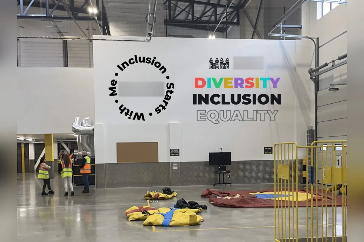 Fulfilment centre diversity, inclusion and equality wall graphic