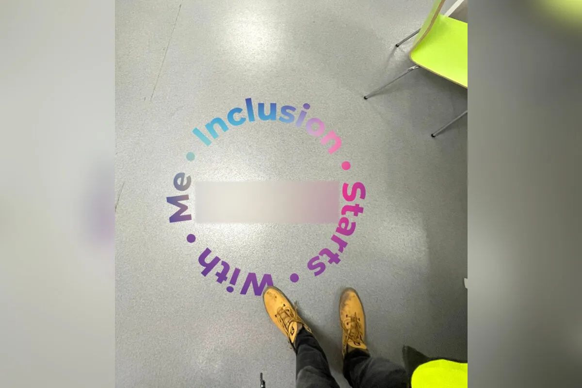 Fulfilment centre inclusion floor graphic