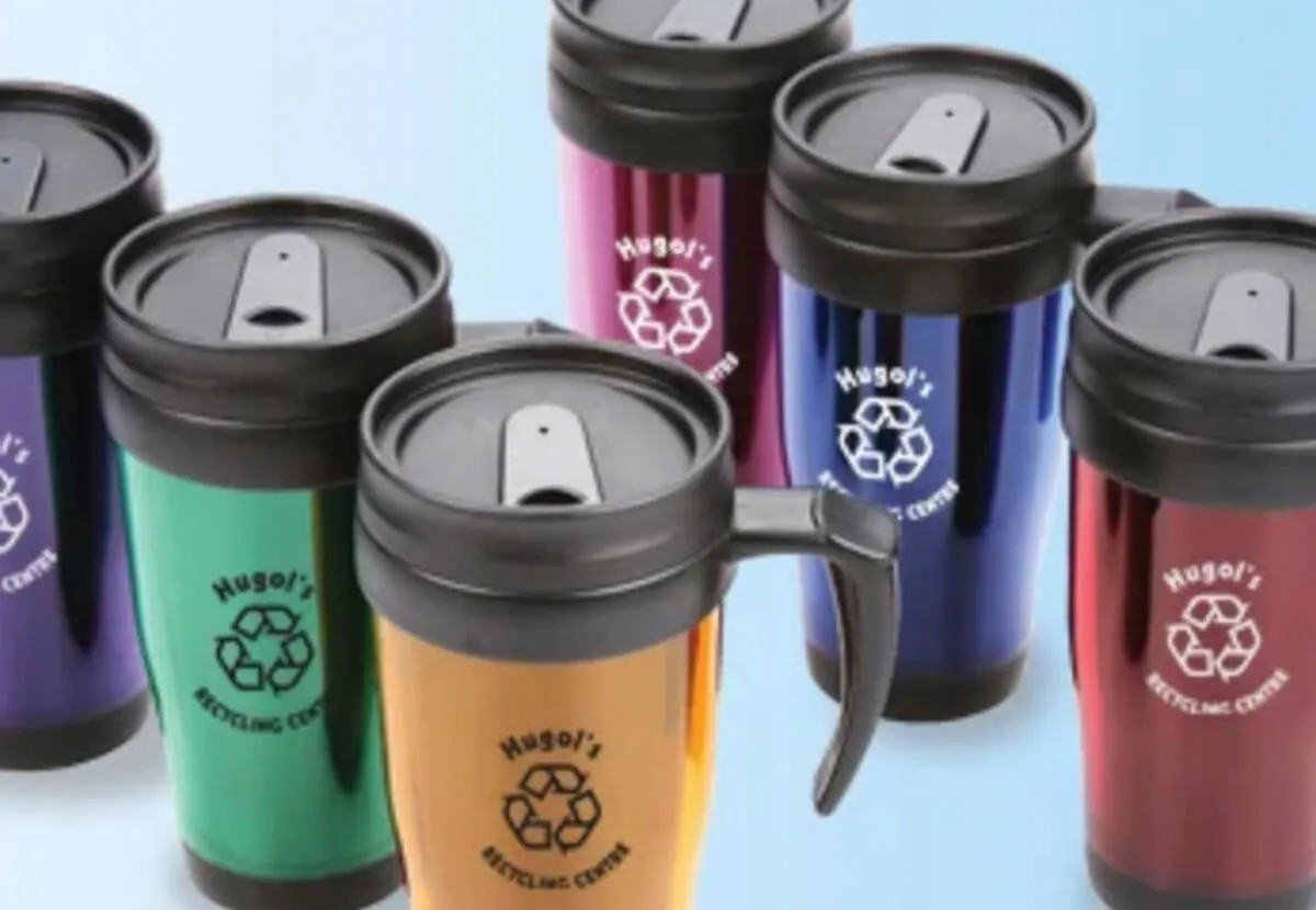Branded travel mugs printed by Print Ready