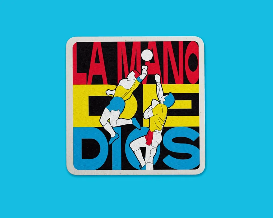Colourful illustrated beermat design