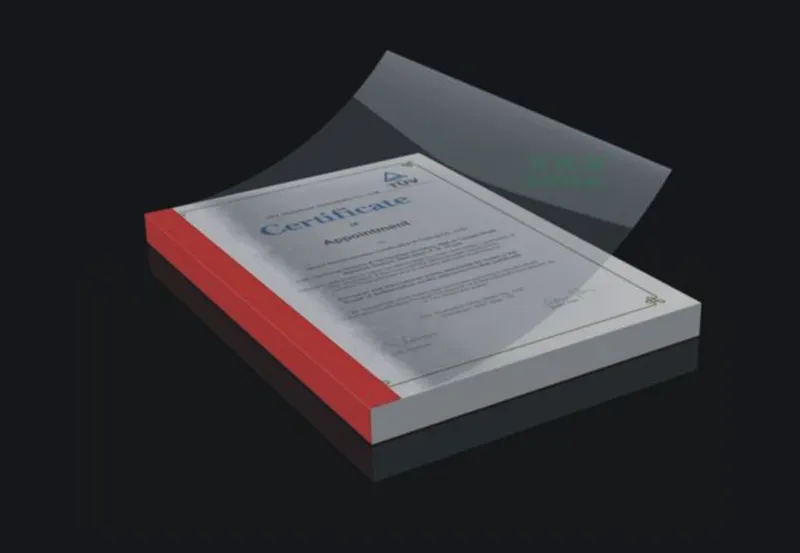 Perfect-bound certificate document with coloured spine from Print Ready