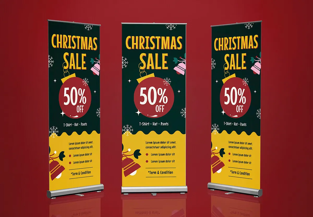 Christmas sale pull-up banners