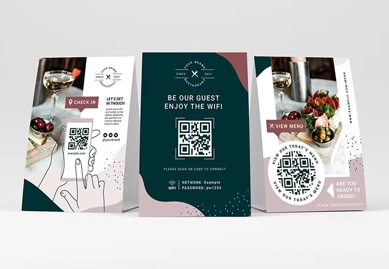 Set of QR code card designs